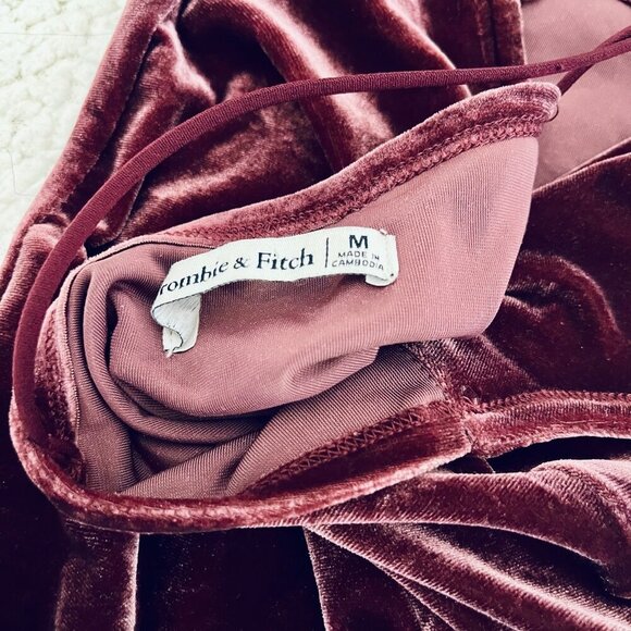 Abercrombie & Fitch Maroon Velvet Cowl Neck Bodysuit - Picture 4 of 4